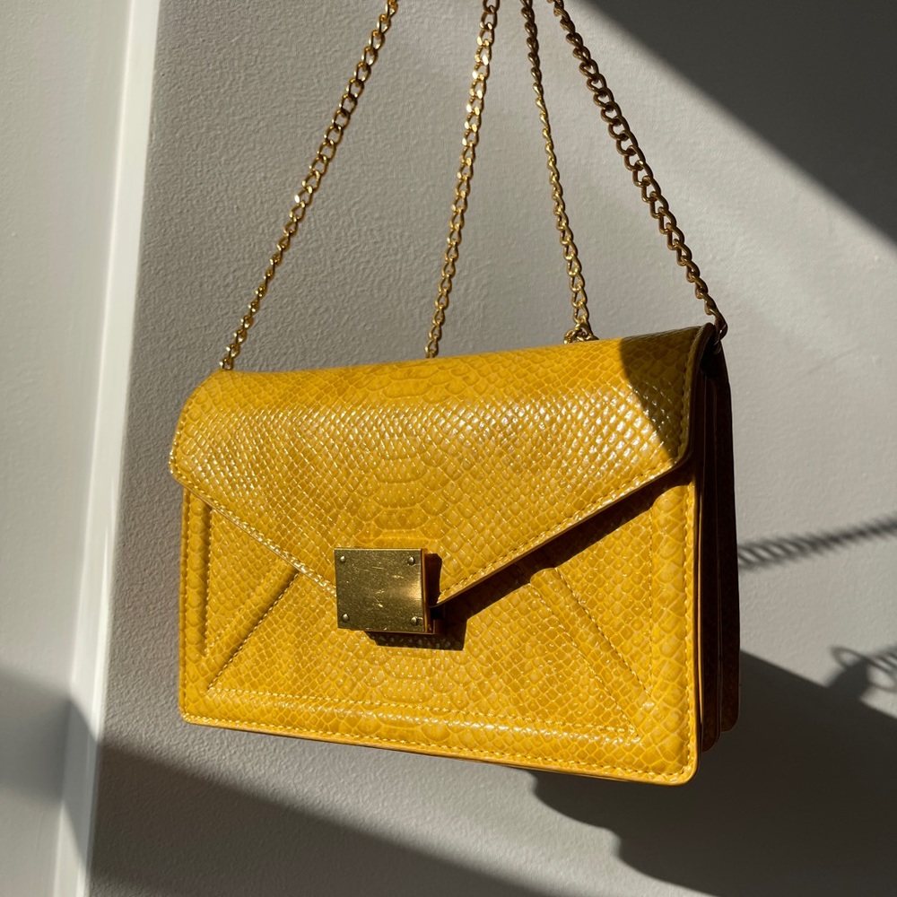 Snake print Yellow Summer bag